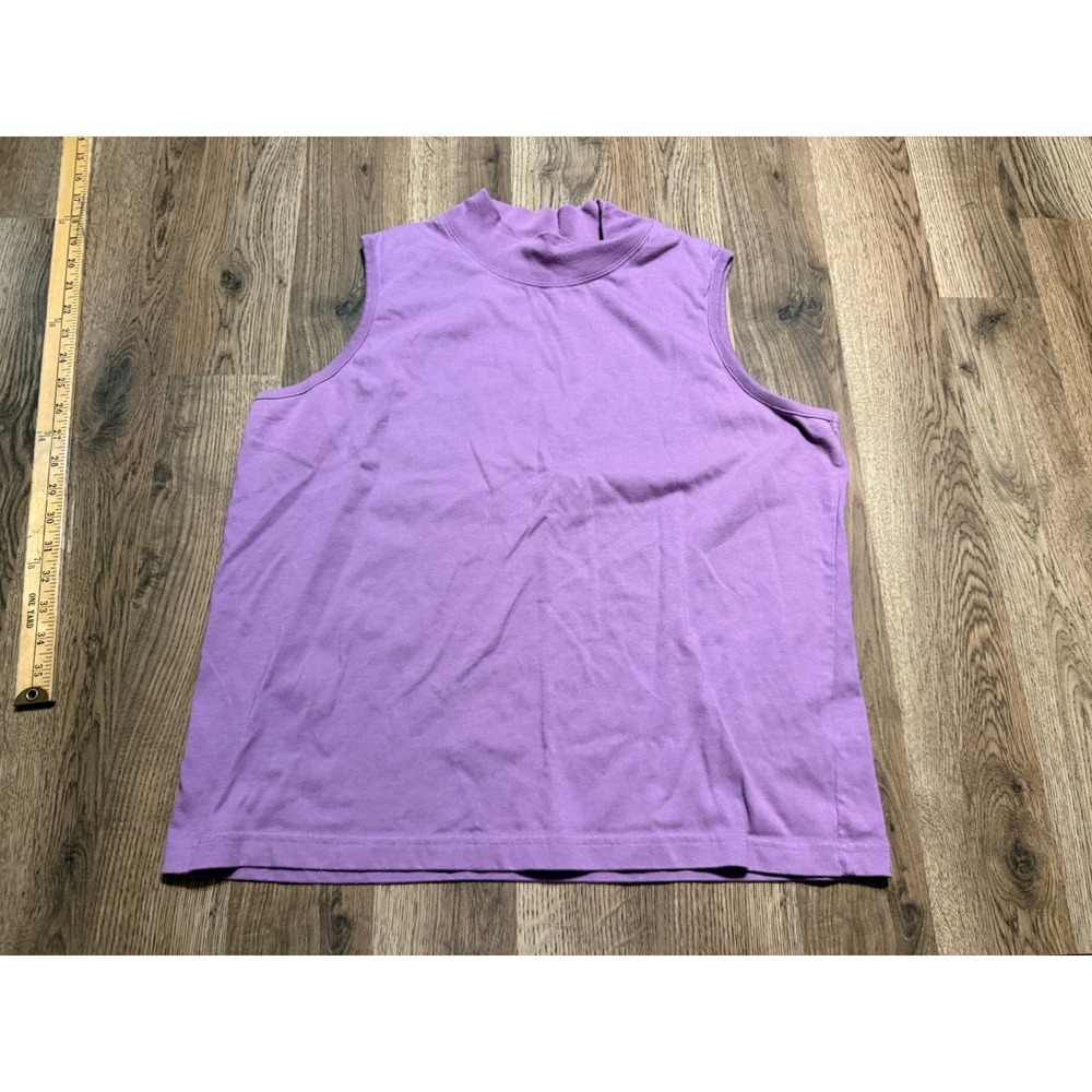 Christopher & Banks Top Womens Size XL Purple Sleeveless Mock Neck Casual Top